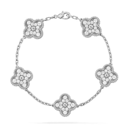 VCA CLOVER 5 MOTIF FULL DIAMOND BRACELET COLLECTION