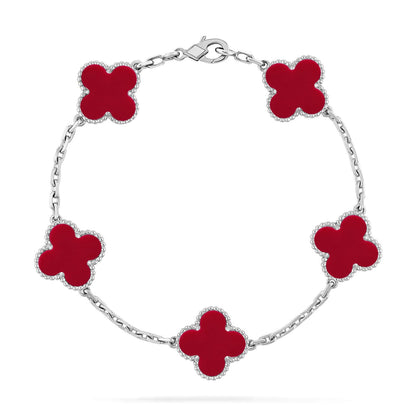 VCA CLOVER 5 MOTIF RED CORNELIAN BRACELET COLLECTION