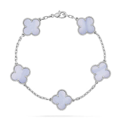 VCA CLOVER 5 MOTIF PURPLE CHALCEDONY BRACELET COLLECTION