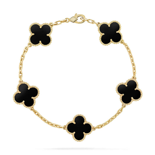 VCA CLOVER 5 MOTIF ONYXS BRACELET COLLECTION