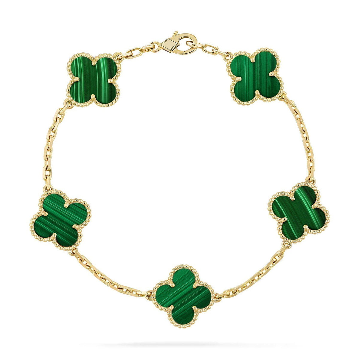 VCA CLOVER 5 MOTIF MALACHITE BRACELET COLLECTION