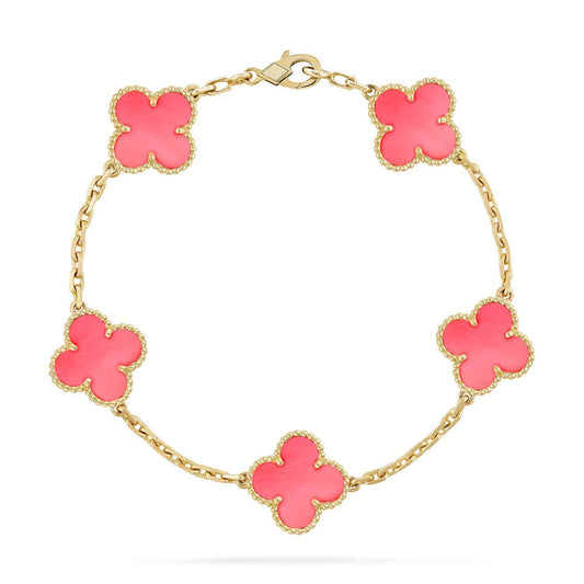 VCA CLOVER 5 MOTIFS PINK MOP BRACELET COLLECTION