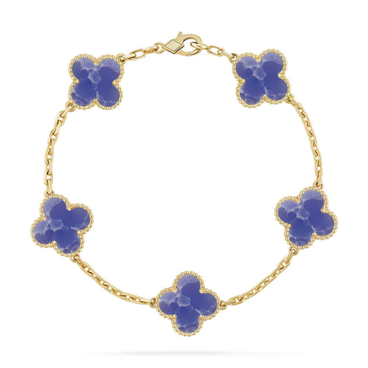 VCA CLOVER 5 MOTIF BLUE VEINS BRACELET COLLECTION