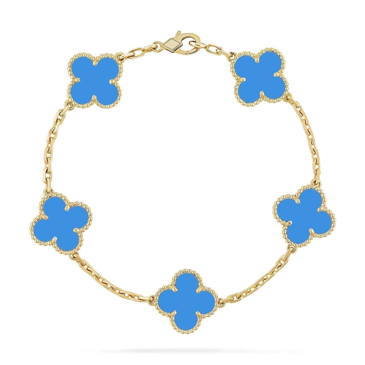 VCA CLOVER 5 MOTIF BLUE AGATE BRACELET COLLECTION
