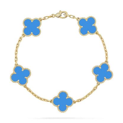 VCA CLOVER 5 MOTIF BLUE AGATE BRACELET COLLECTION