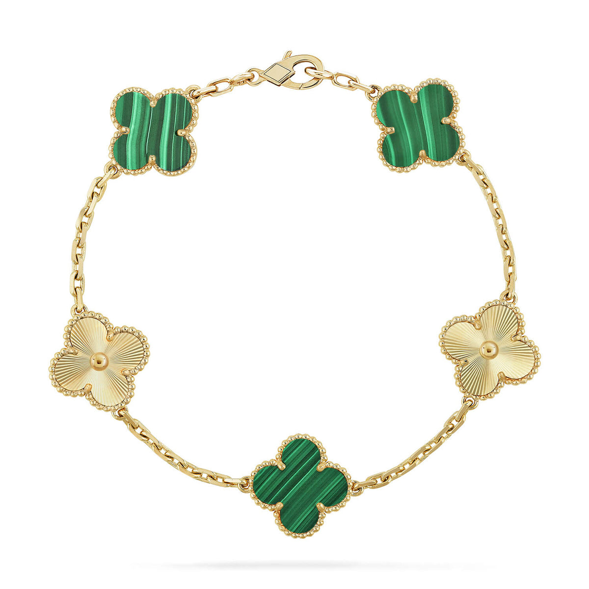 VCA CLOVER 5 MOTIF MALACHITE BRACELET COLLECTION