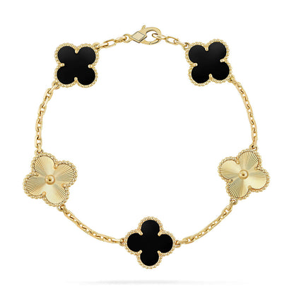 VCA CLOVER 5 MOTIF ONYXS BRACELET COLLECTION
