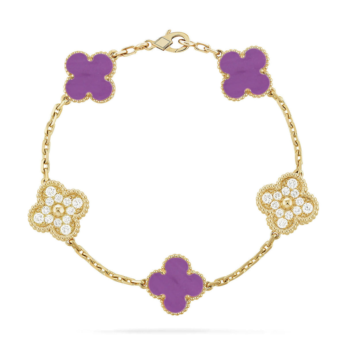 VCA CLOVER 5 MOTIF VIOLET BRACELET COLLECTION