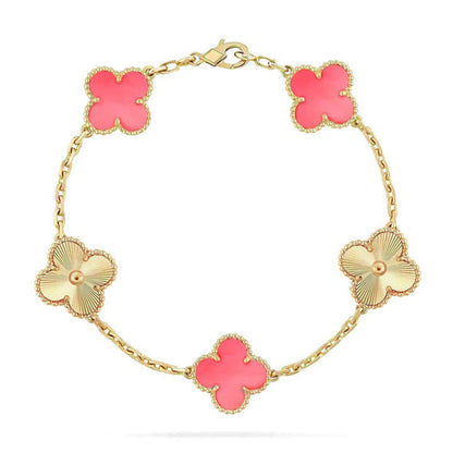 VCA CLOVER 5 MOTIFS PINK MOP BRACELET COLLECTION