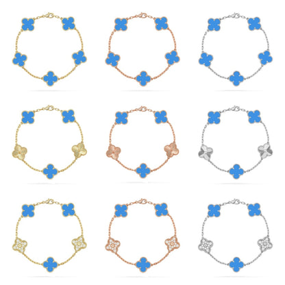 VCA CLOVER 5 MOTIF BLUE AGATE BRACELET COLLECTION