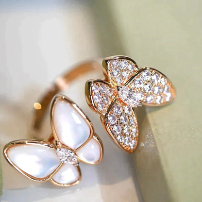 VCA TWIN BUTTERFLY DIAMOND MOP RING