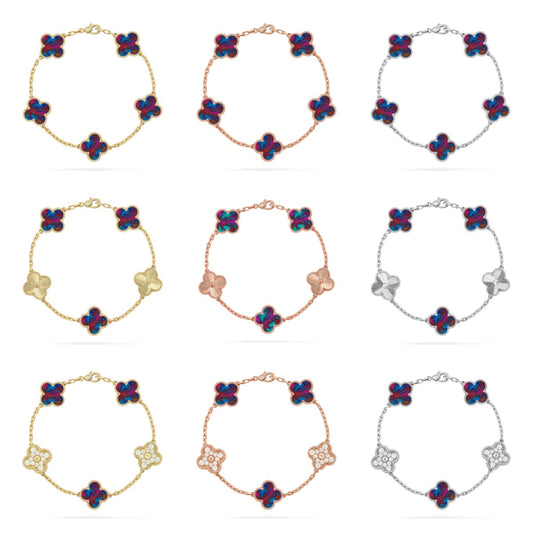 VCA CLOVER 5 MOTIF COLOR GEMSTONES BRACELET COLLECTION