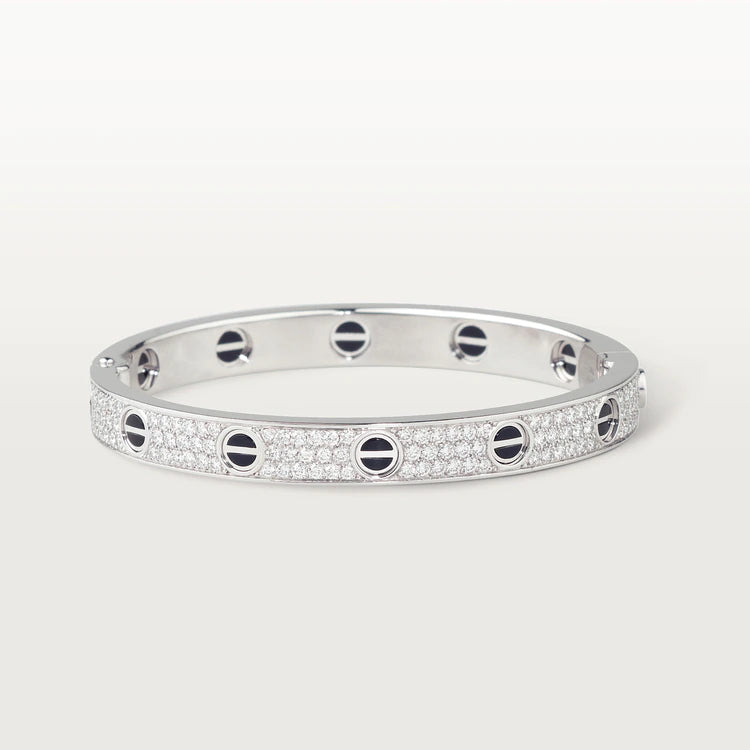 CARTIER LOVE BRACELET 6.1MM DIAMOND-PAVED CERAMIC