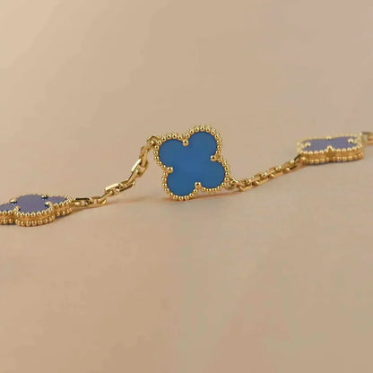 VCA CLOVER 5 MOTIF BLUE AGATE BRACELET COLLECTION