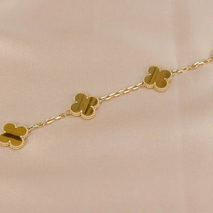 VCA CLOVER 5 MOTIFS TIGER EYE BRACELET COLLECTION