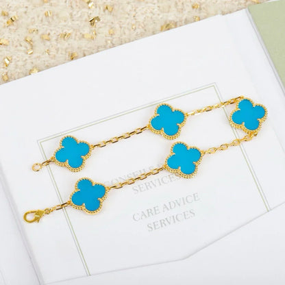 VCA CLOVER 5 MOTIF TURQUOISE BRACELET COLLECTION
