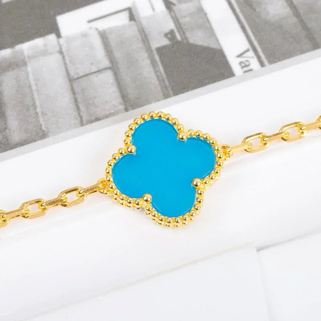 VCA CLOVER 5 MOTIF TURQUOISE BRACELET COLLECTION