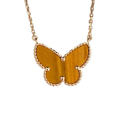 VCA TIGER__ EYE BUTTERFLY NECKLACE