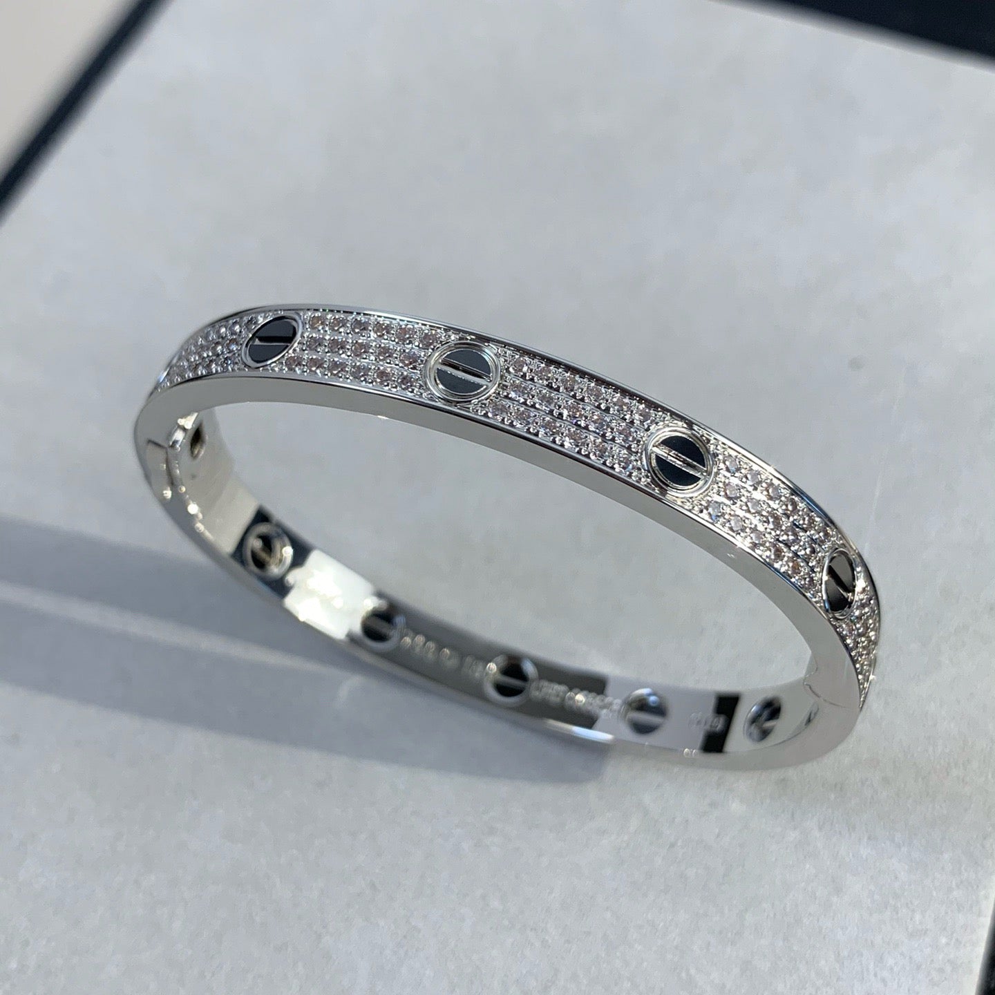 CARTIER LOVE BRACELET 6.1MM DIAMOND-PAVED CERAMIC