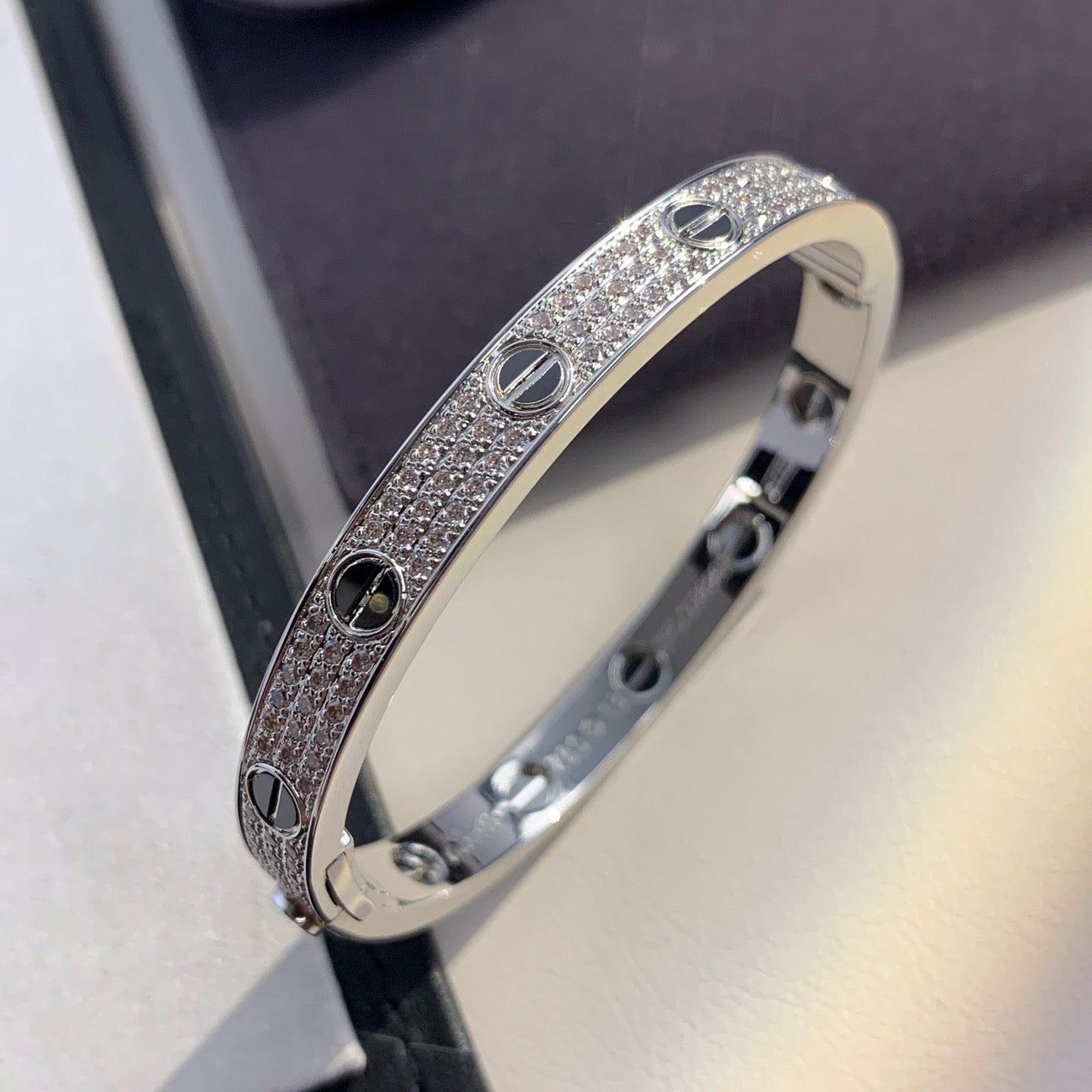 CARTIER LOVE BRACELET 6.1MM DIAMOND-PAVED CERAMIC