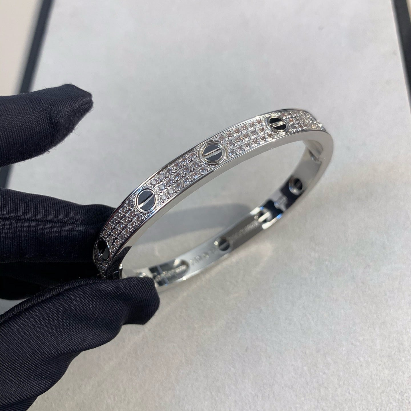 CARTIER LOVE BRACELET 6.1MM DIAMOND-PAVED CERAMIC