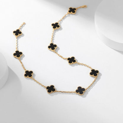 VCA CLOVER 10 MOTIFS ONYX NECKLACE