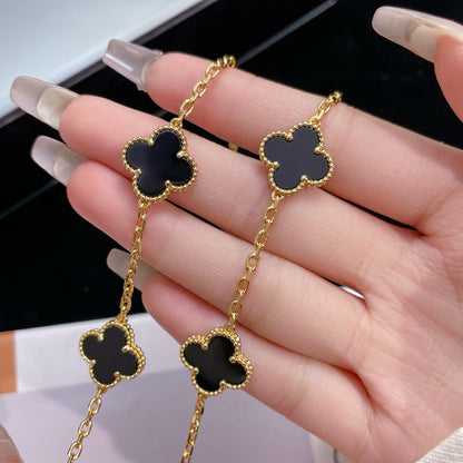 VCA CLOVER 10 MOTIFS ONYX NECKLACE