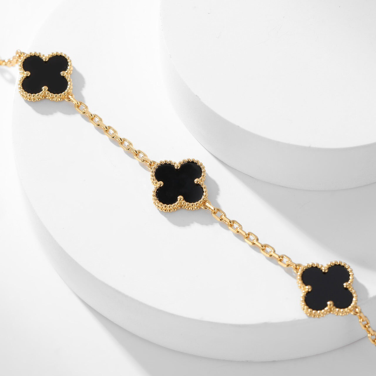 VCA CLOVER 10 MOTIFS ONYX NECKLACE