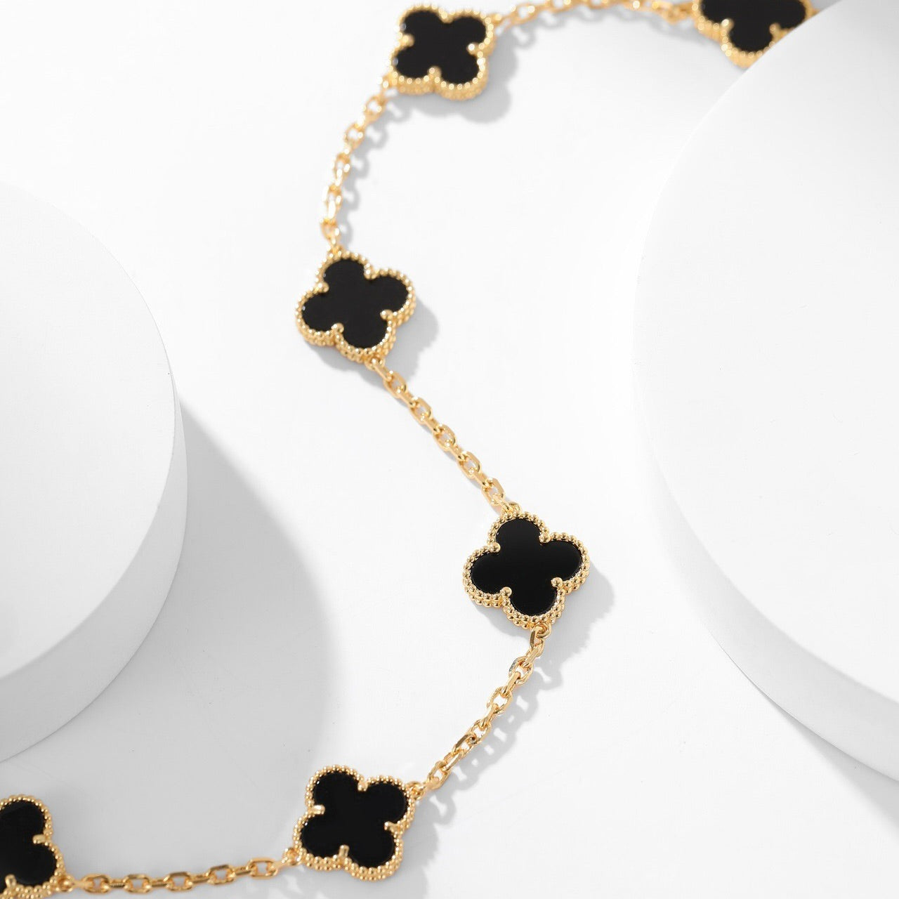 VCA CLOVER 10 MOTIFS ONYX NECKLACE