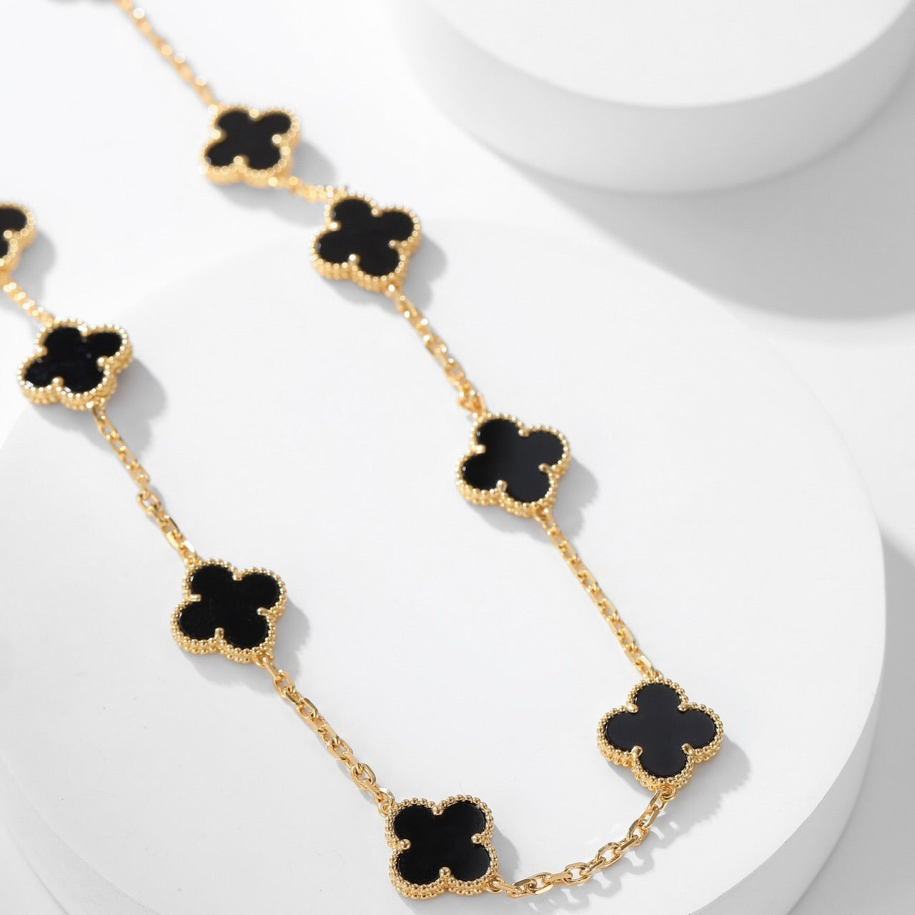 VCA CLOVER 10 MOTIFS ONYX NECKLACE