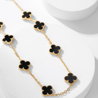 VCA CLOVER 10 MOTIFS ONYX NECKLACE