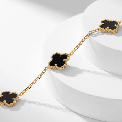 VCA CLOVER 10 MOTIFS ONYX NECKLACE