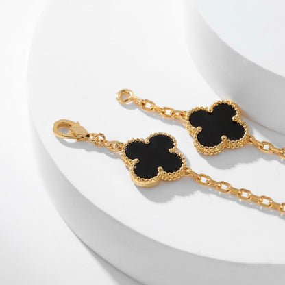 VCA CLOVER 10 MOTIFS ONYX NECKLACE