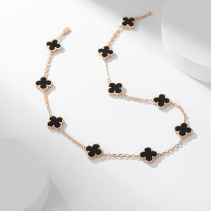 VCA CLOVER 10 MOTIFS ONYX NECKLACE
