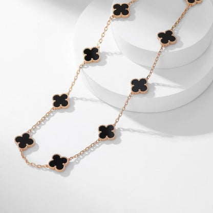 VCA CLOVER 10 MOTIFS ONYX NECKLACE