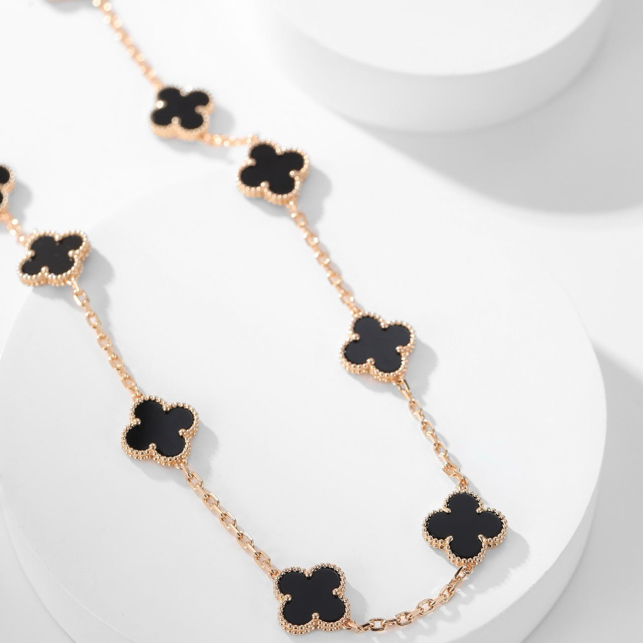 VCA CLOVER 10 MOTIFS ONYX NECKLACE