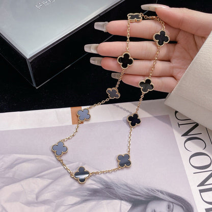 VCA CLOVER 10 MOTIFS ONYX NECKLACE