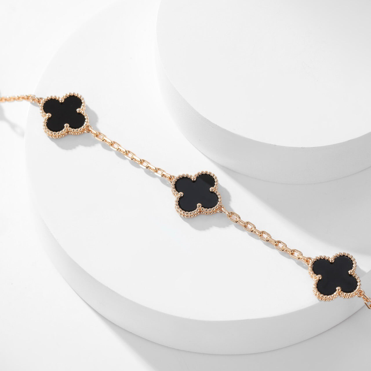 VCA CLOVER 10 MOTIFS ONYX NECKLACE