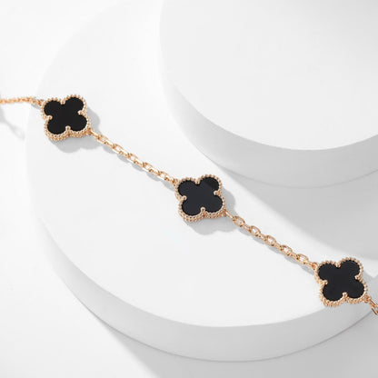 VCA CLOVER 10 MOTIFS ONYX NECKLACE