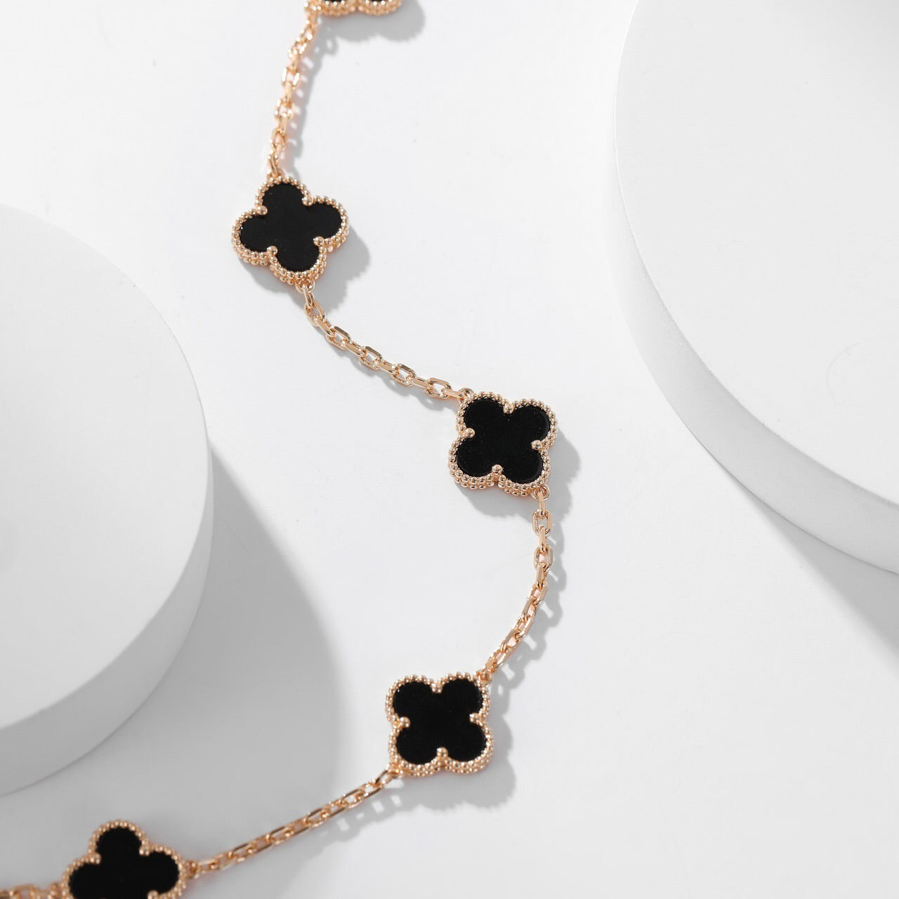 VCA CLOVER 10 MOTIFS ONYX NECKLACE