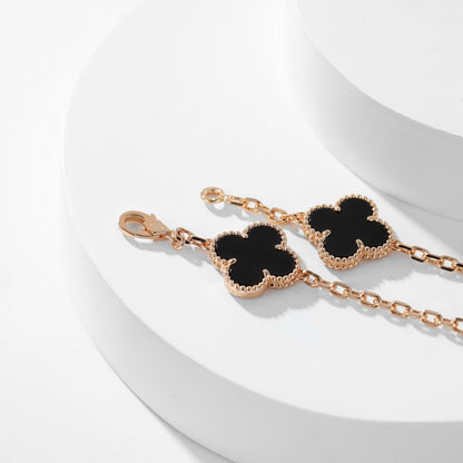 VCA CLOVER 10 MOTIFS ONYX NECKLACE
