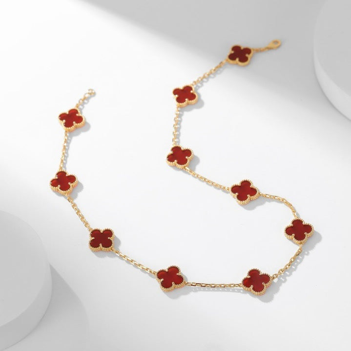 VCA CLOVER 10 MOTIFS CARNELIAN NECKLACE