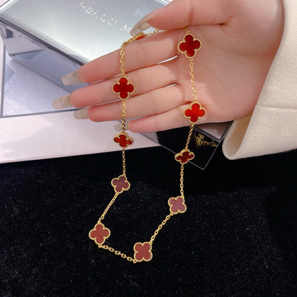 VCA CLOVER 10 MOTIFS CARNELIAN NECKLACE