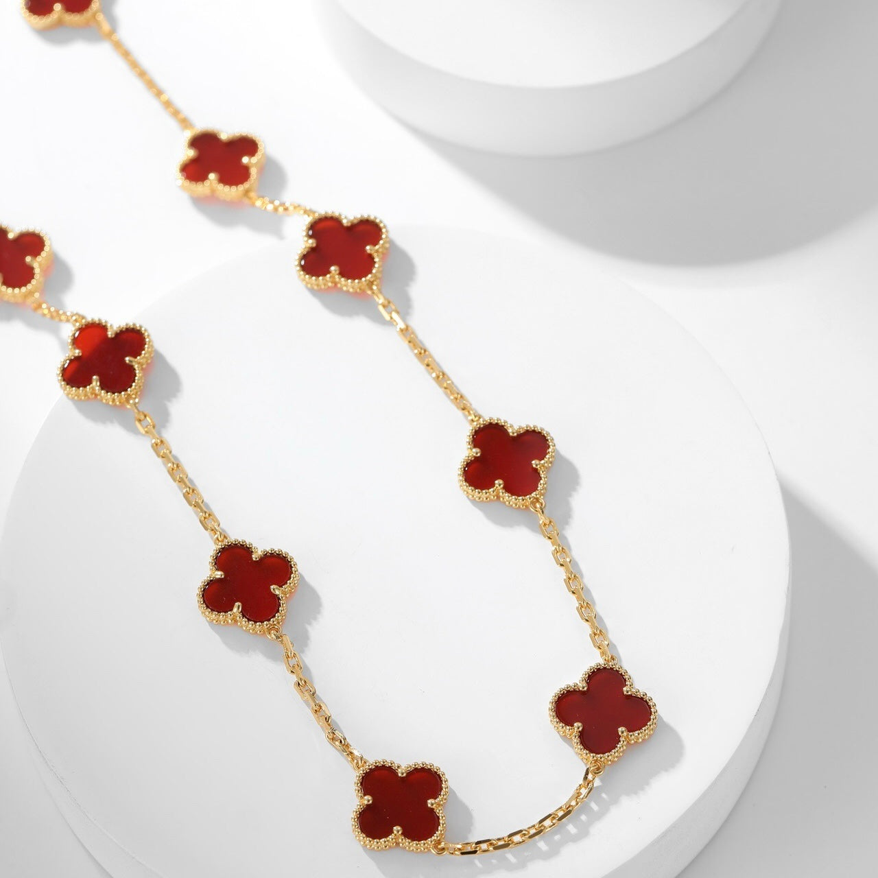 VCA CLOVER 10 MOTIFS CARNELIAN NECKLACE