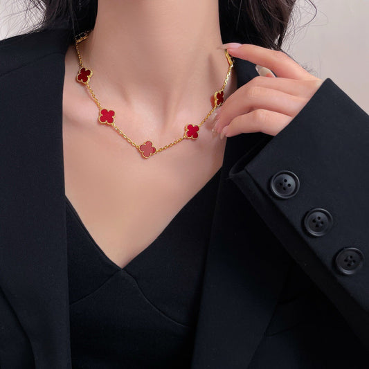 VCA CLOVER 10 MOTIFS CARNELIAN NECKLACE