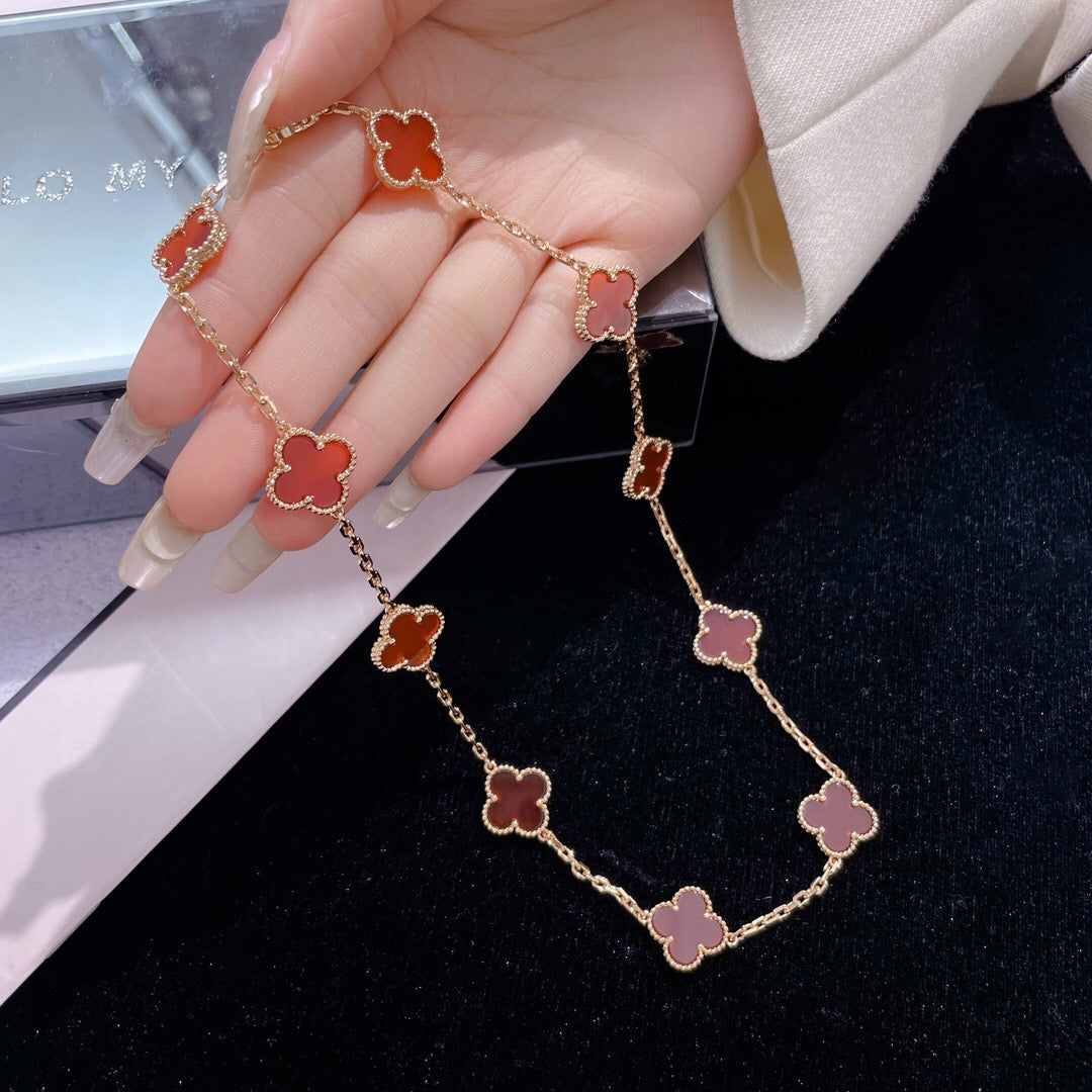 VCA CLOVER 10 MOTIFS CARNELIAN NECKLACE