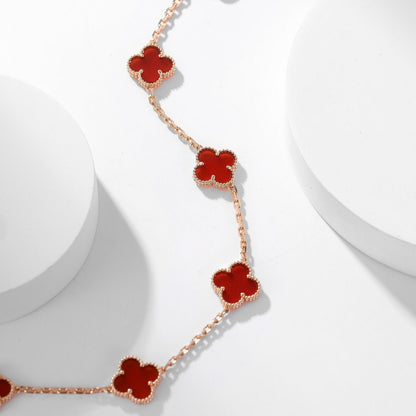 VCA CLOVER 10 MOTIFS CARNELIAN NECKLACE