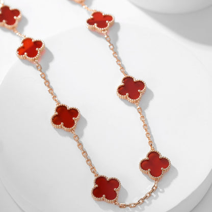 VCA CLOVER 10 MOTIFS CARNELIAN NECKLACE