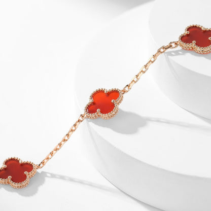 VCA CLOVER 10 MOTIFS CARNELIAN NECKLACE