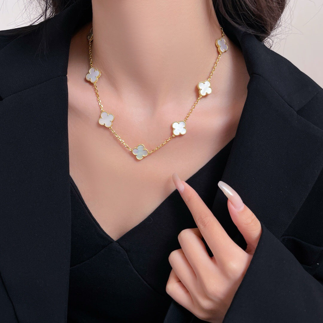VCA CLOVER 10 MOTIFS WHITE MOTHER OF PEARL NECKLACE